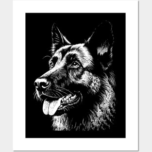 The head of a German shepherd Dog Posters and Art